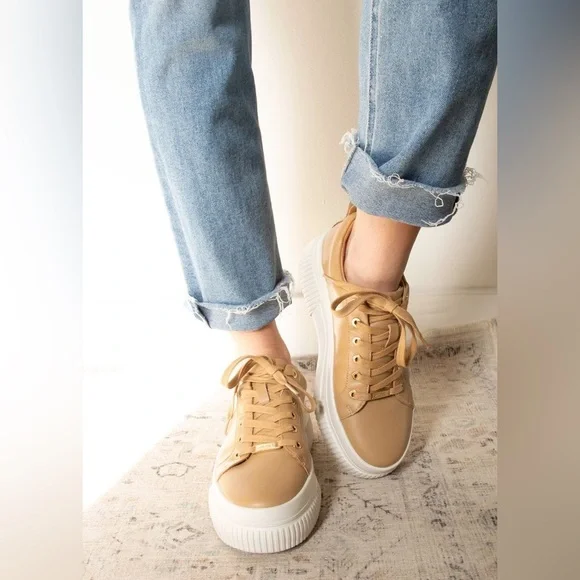 J/SLIDES West Nude Leather Platform Shoes - Picture 12 of 13